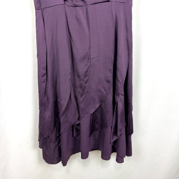 Byron Lars Beauty Mark Purple Silk DropWaist Ruffled Sleeveless Midi Dress Sz 2 - Picture 6 of 12